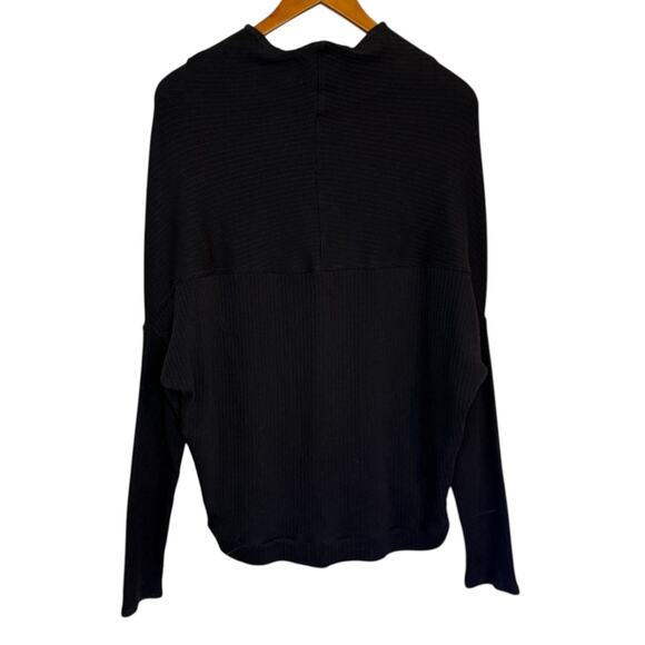 Not For Sale Free People Beach Sweater Women Medium Black Oversized Ribbed Drop - Picture 5 of 9